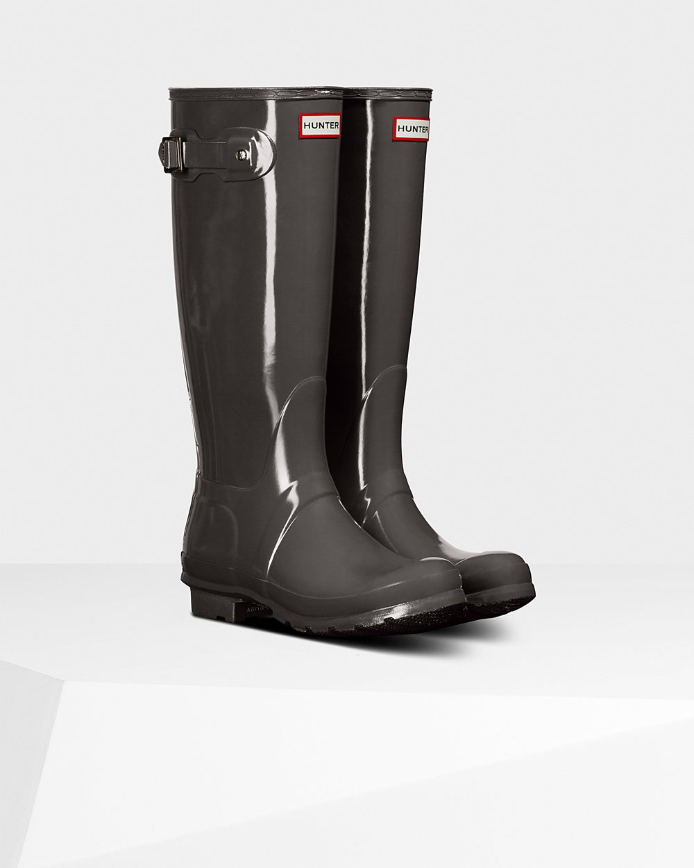 Hoge Regenlaarzen Dames - Hunter Original Gloss - Grijs - 82LFEDBJT